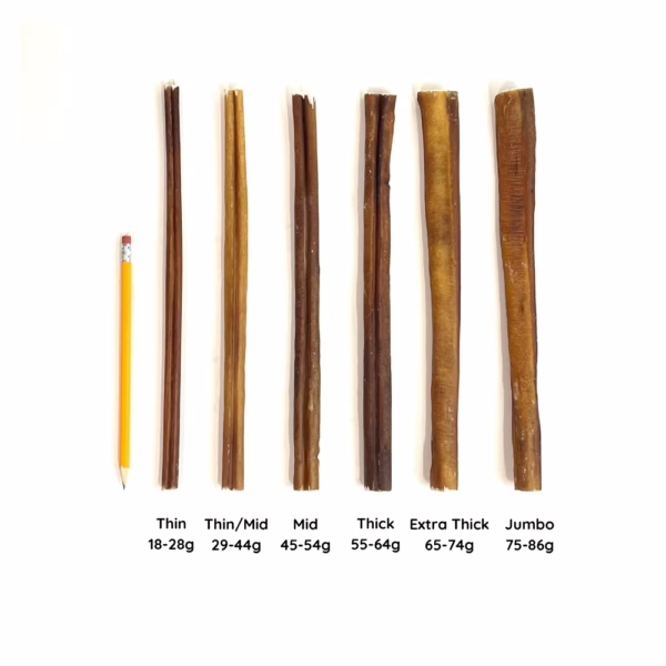 12" Straight Bully Sticks Comparison Image
