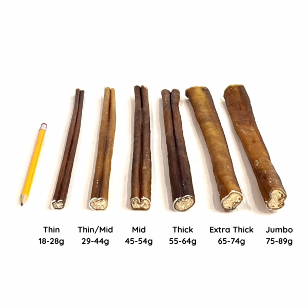 12" Straight Bully Sticks Comparison Image