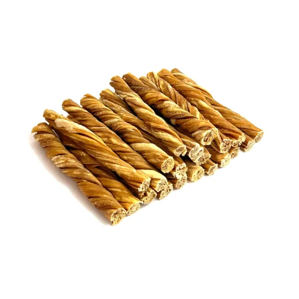 6" Tripe Twists, Very Low Odor, in a large stack