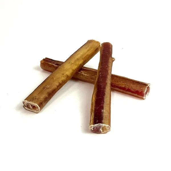 6" Low-Grade Bully Sticks, Medium Odor, in a small stack