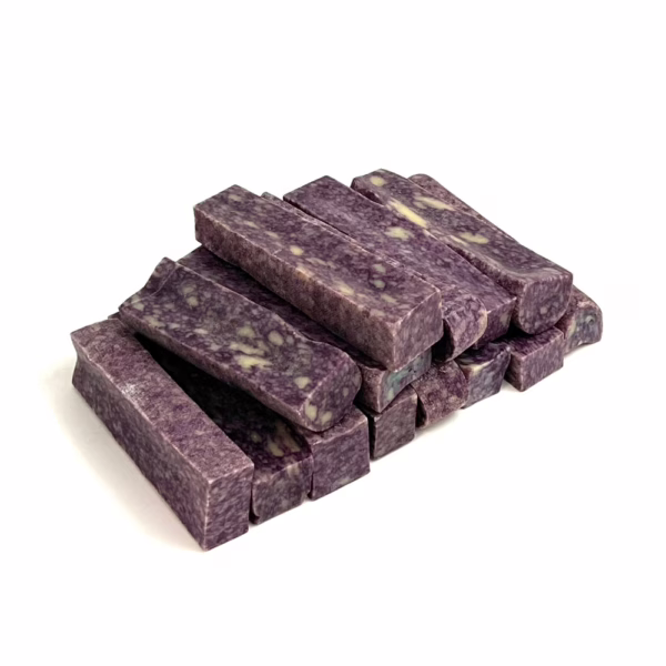 Blueberry Yak Chews in a stack