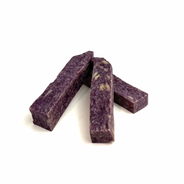 Blueberry Yak Chews in a small stack