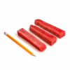 Strawberry Yak Chews next to a pencil for comparison