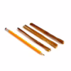 6" straight bully sticks, extra thin, low-medium odor, next to a pencil