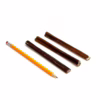 6" straight bully sticks, thin, low-medium odor, next to a pencil