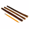 12" straight bully sticks, mid, low-medium odor, next to a pencil