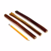 12" straight bully sticks, thick, low-medium odor, next to a pencil