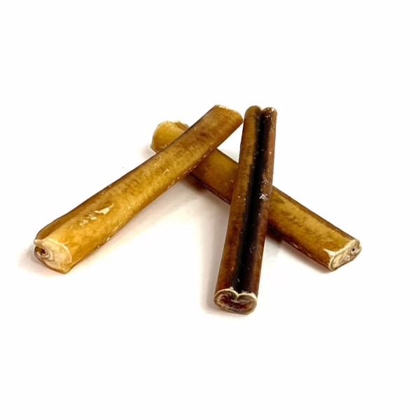 6" straight bully sticks, jumbo, low-medium odor, in a small stack