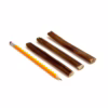 6" straight bully sticks, mid, low-medium odor, next to a pencil