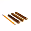 6" straight bully sticks, thick, low-medium odor, next to a pencil