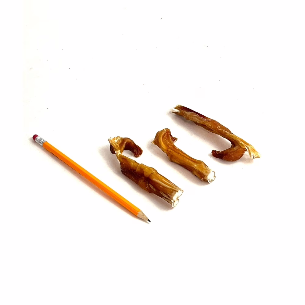 3"-5" Bully Tips Pencil 3"-5" bully stick tips, very low odor, next to a pencil