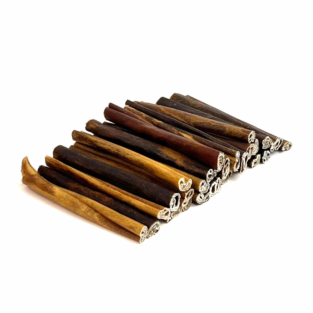 6" Collagen Sticks | Mid (17-24g) | Low Odor 4 6" collagen sticks, mid, in a large stack