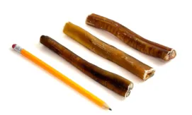 6" Bully Sticks | Jumbo (36-47+g) | Low-Medium Odor 7 6" straight bully sticks, mid-jumbo, very low odor, slightly overcooked, pencil