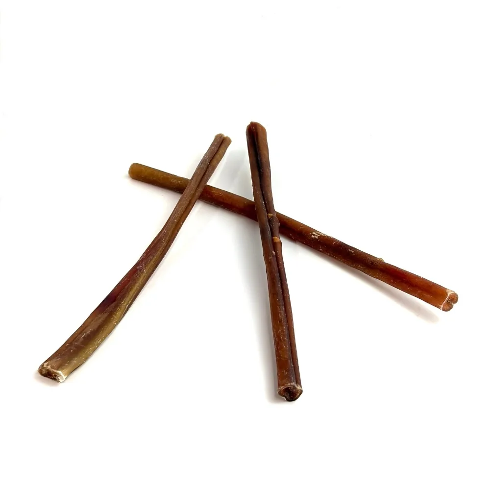 12" Bully Sticks | Mid (40-54g) | Low Odor 2 12" straight bully sticks, mid, low odor, small stack