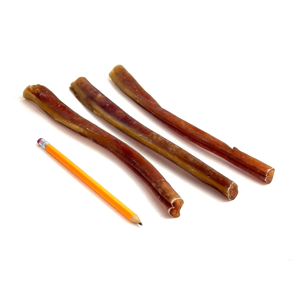 12-inch-bully-sticks-thick-low-odor-pencil-m16 12" straight bully sticks, thick, low odor, pencil
