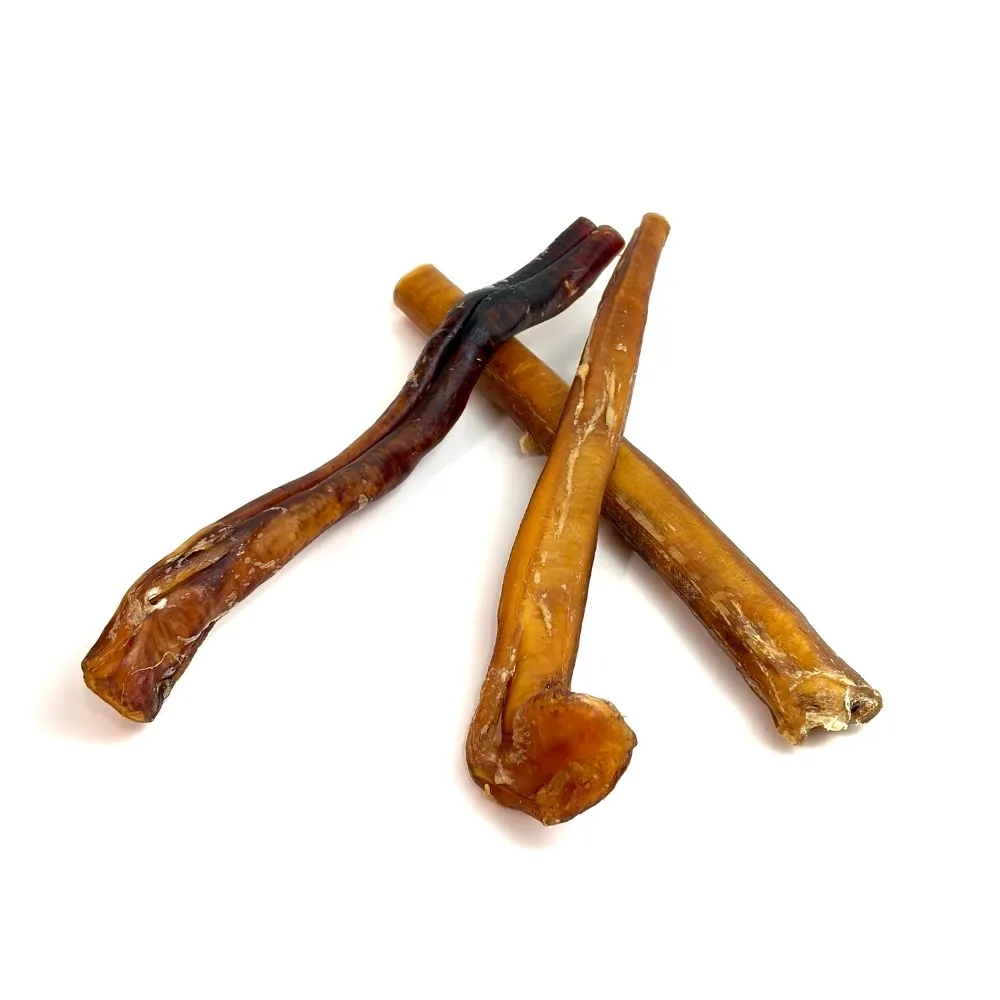 12" Bully Sticks | Extra Jumbo (87-115+g) | Medium Odor - May Have Imperfect Appearance 2 12" straight bully sticks, extra jumbo, may have imperfect appearance, medium odor, small stack