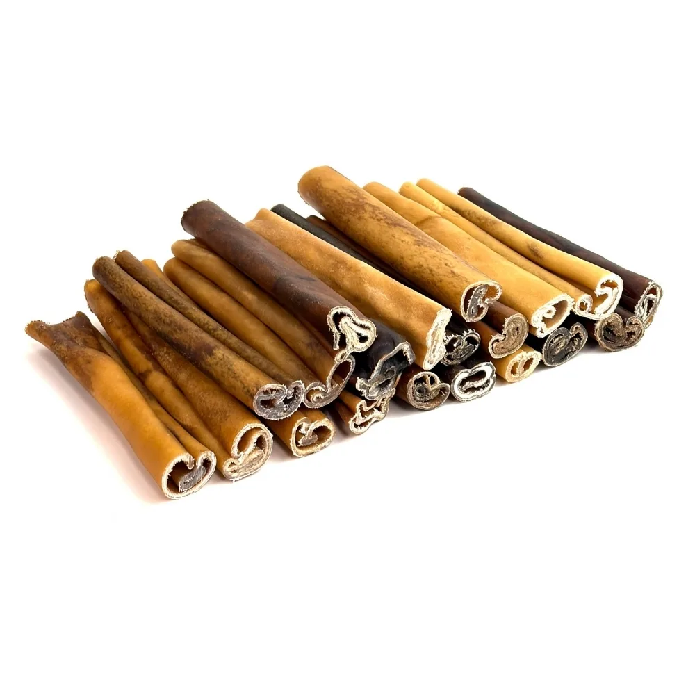 6" Collagen Sticks | Jumbo (39-55+g) | Low Odor 2 6" collagen sticks, jumbo, in a large stack